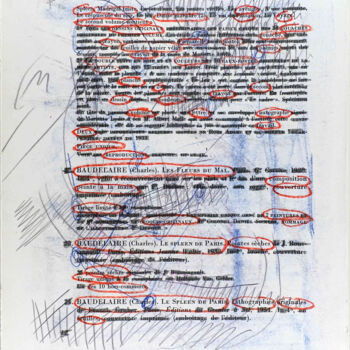 图画 标题为“Bibliothèque d'un a…” 由Xavier Debeerst, 原创艺术品, 蒙纳