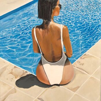 Peinture intitulée "Seule" par Mate13, Œuvre d'art originale, Acrylique Monté sur Châssis en bois