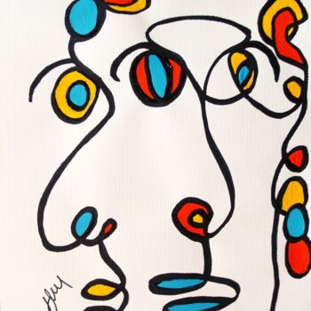 Painting titled "Abstract art. Faces." by Murat Rey, Original Artwork, Acrylic