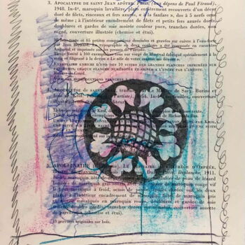 Gravures & estampes intitulée "Bibliothèque d'un a…" par Xavier Debeerst, Œuvre d'art originale, Monotype