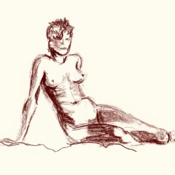 Drawing titled "Suzan" by Claire T, Original Artwork, Charcoal