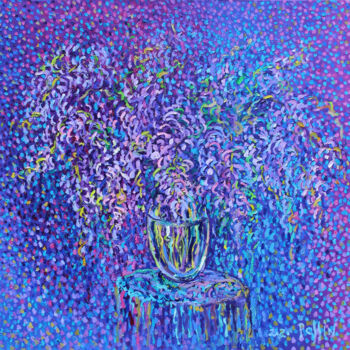 Schilderij getiteld "westeria" door Polina Ogiy, Origineel Kunstwerk, Olie