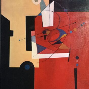 Painting titled "Ethereal Serenade:…" by Arnaud Quercy, Original Artwork, Oil Mounted on Wood Stretcher frame