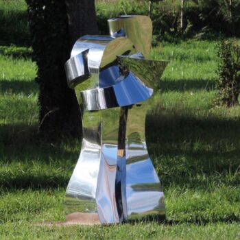 Sculpture intitulée "Le câlin brillant" par Tweak Art, Œuvre d'art originale, Métaux