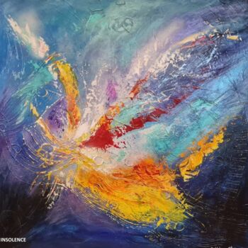 Painting titled "INSOLENCE" by Catherine Jacomet, Original Artwork, Acrylic Mounted on Wood Stretcher frame