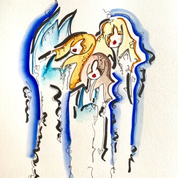 Drawing titled "Le ciel sera toujou…" by Caroline Montigneaux, Original Artwork, Ink