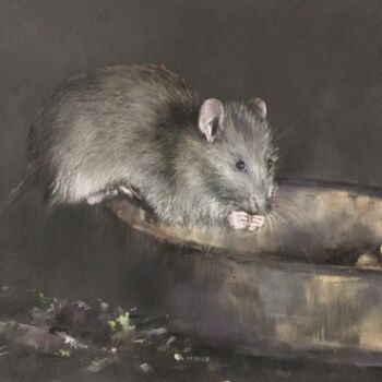 Zeichnungen mit dem Titel "Late dinner" von Irene_art, Original-Kunstwerk, Pastell