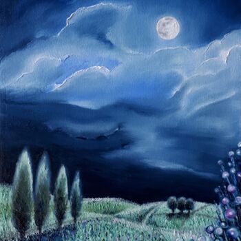 Peinture intitulée "Étoiles de Terre" par Frédéric Letrun, Œuvre d'art originale, Huile Monté sur Panneau de bois
