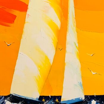 Peinture intitulée "La dernière vague" par Pierrick Tual, Œuvre d'art originale, Huile