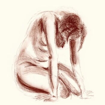 Drawing titled "Julie2" by Claire T, Original Artwork, Charcoal
