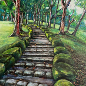 Pittura intitolato "One step at a time" da Jesline Er, Opera d'arte originale, Olio