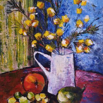Peinture intitulée "Les margousiers de…" par Katherine Jacop-Pouliquen, Œuvre d'art originale, Acrylique