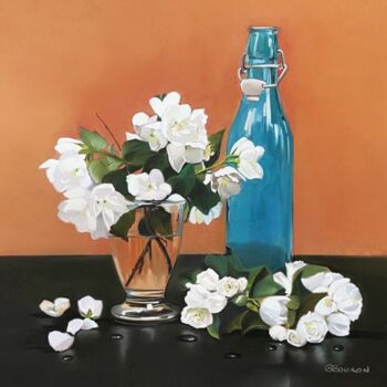 Painting titled "Seringat blanc" by Brigitte Bouron, Original Artwork, Pastel