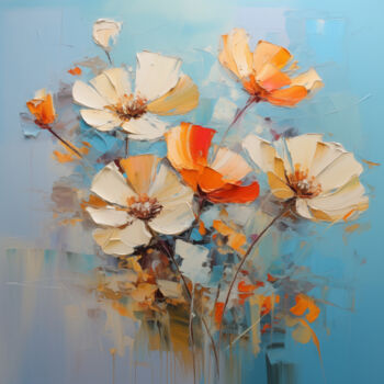 Digitale Kunst getiteld "Flowers9" door P. Lee, Origineel Kunstwerk, Digitaal Schilderwerk