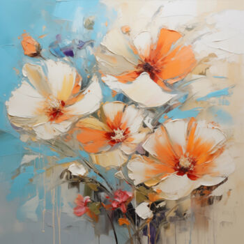 Digitale Kunst getiteld "Flowers22" door P. Lee, Origineel Kunstwerk, Digitaal Schilderwerk
