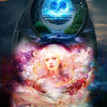 Digital Arts titled "Moon" by Vyctoire Sage, Original Artwork, Photo Montage