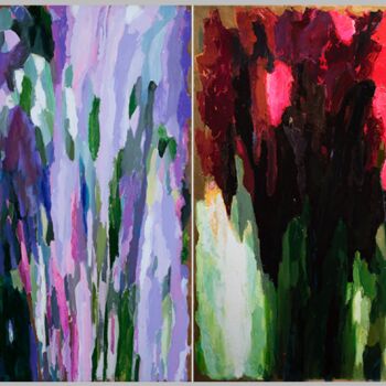 Peinture intitulée "Seasons, oil on can…" par Volodymyr Byzov, Œuvre d'art originale, Huile Monté sur Châssis en bois