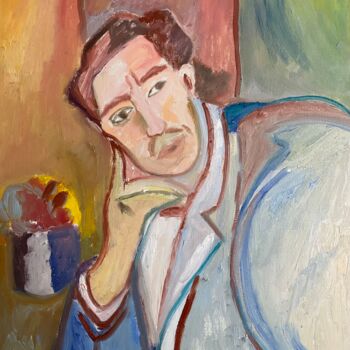 Painting titled ""De Munch à Munch"" by Claire Marie Gay, Original Artwork, Oil Mounted on Wood Panel