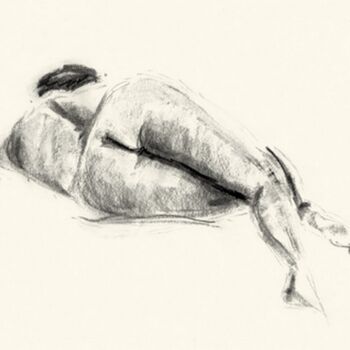 Drawing titled "Pascale4" by Claire T, Original Artwork, Charcoal