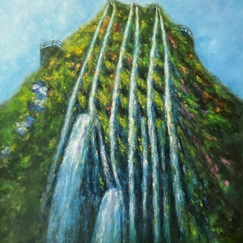 Pittura intitolato "Cloud Forest" da Jesline Er, Opera d'arte originale, Olio Montato su Telaio per barella in legno
