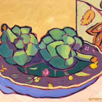 Painting titled "Mediterranean Feast" by Catherine J. Martzloff, Original Artwork, Oil