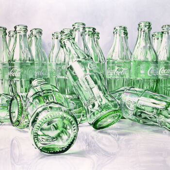 Pittura intitolato "Coca-Cola #2" da Sócrates Rízquez, Opera d'arte originale, Smalto Montato su Alluminio