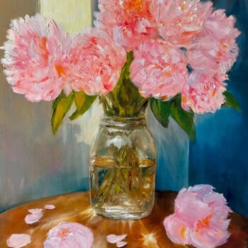 Peinture intitulée "Jar of Serenity: Pi…" par Sasha Savona, Œuvre d'art originale, Huile Monté sur Châssis en bois