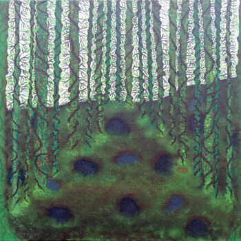 Pintura intitulada "a walk in the forest" por Yeshaya Dank, Obras de arte originais, Aquarela