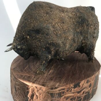 Sculptuur getiteld "Toro de tera" door Armando D'Andrea, Origineel Kunstwerk, Klei