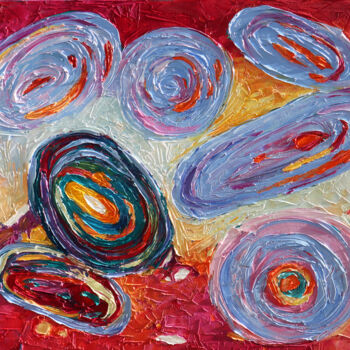 Peinture intitulée "Abstrakcja 021" par Magdalena Walulik, Œuvre d'art originale, Huile Monté sur Châssis en bois