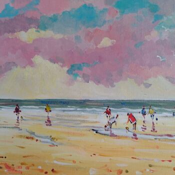 Painting titled "Basse mer à Cabourg…" by Philippe Euger, Original Artwork, Acrylic