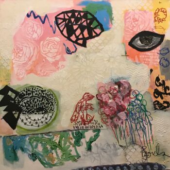 Painting titled "Des roses pour toi!" by Johanne Proulx, Original Artwork, Acrylic