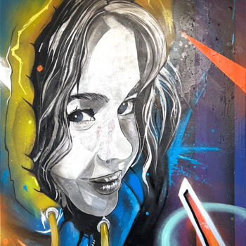 Painting titled "Dimanche" by Ynoxe, Original Artwork, Spray paint