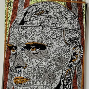 Malerei mit dem Titel "Z-BOY / SCULPTURE C…" von Marjinal Artiste Peintre Décalé Français, Original-Kunstwerk, Acryl Auf Met…