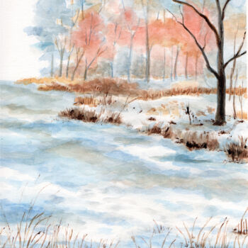 Painting titled "Círculo de calma" by Mora Castela, Original Artwork, Watercolor