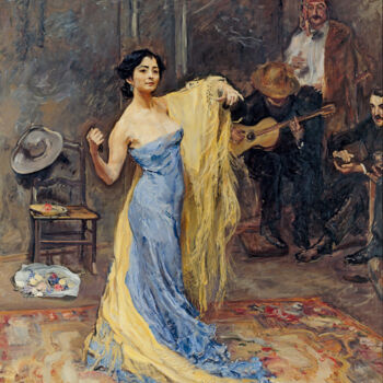 绘画 标题为“Portrait de la dans…” 由Max Slevogt, 原创艺术品, 油