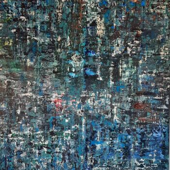 Painting titled "blue as the rough s…" by Ruud Ekelmans (Gudo Art), Original Artwork, Acrylic