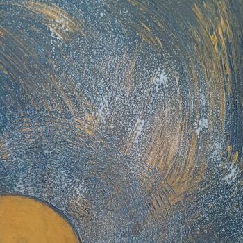 Painting titled "MOUVEMENTS CELESTES" by Céline Loy, Original Artwork, Acrylic Mounted on Cardboard