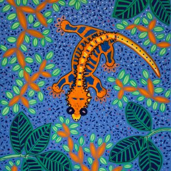 Malarstwo zatytułowany „Tiger Pinstripe Cre…” autorstwa Jorge Gonzalez, Oryginalna praca, Akryl Zamontowany na Drewniana ram…