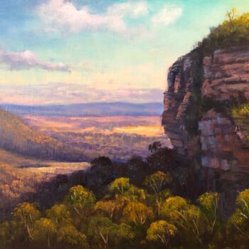 Painting titled "Afternoon shadows a…" by Christopher Vidal, Original Artwork, Oil