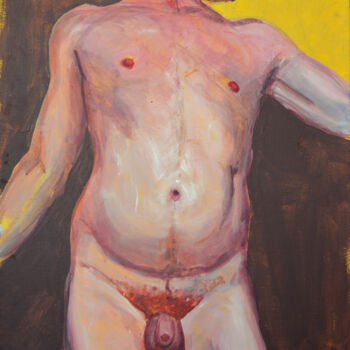 Pintura titulada "Bear: Bare" por Hank Wandle, Obra de arte original, Acrílico Montado en Cartulina