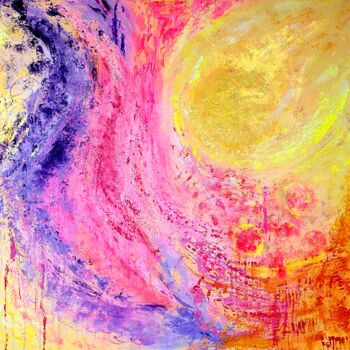Painting titled "Happy future" by Sylvia Eder, Original Artwork, Acrylic Mounted on Wood Stretcher frame
