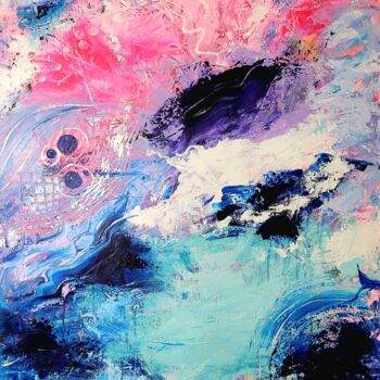 Painting titled "Vibrant sea" by Sylvia Eder, Original Artwork, Acrylic Mounted on Wood Stretcher frame