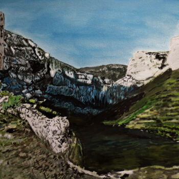 Digital Arts titled "St. Guilhem le dése…" by José Sales Albella, Original Artwork, Digital Painting