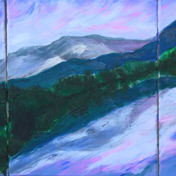 Painting titled "Structure Lungern l…" by Krsart, Original Artwork, Acrylic Mounted on Wood Stretcher frame