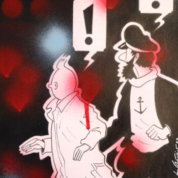 Peinture intitulée "Que se passe t-il ?" par Luc Vauthrin, Œuvre d'art originale, Encre