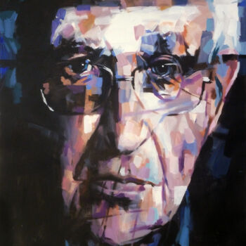 Painting titled "CHOMSKY" by Aleksandr Ilichev, Original Artwork, Acrylic