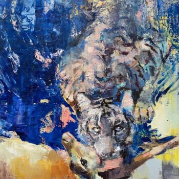 Painting titled "Fearful Symmetry" by Diana Sholk, Original Artwork, Oil Mounted on Wood Stretcher frame