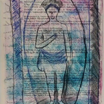 Gravures & estampes intitulée "Bibliothèque d'un a…" par Xavier Debeerst, Œuvre d'art originale, Monotype