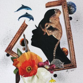 Collages intitulée "Sortir du cadre" par Ghislaine Gabet, Œuvre d'art originale, Collages